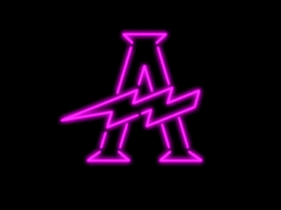 ALTERFAN NEON LIGHTNING LOGO alterfan animation art badge designer logo neon pins vector