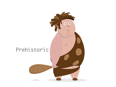 Prehistoric Boy cartoon character fantasy illustration illustrator photoshop prehistoric