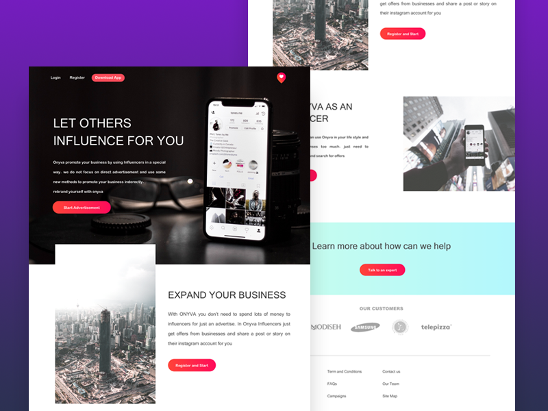 UI design for an influencer marketing website by Hossein Khalili on ...