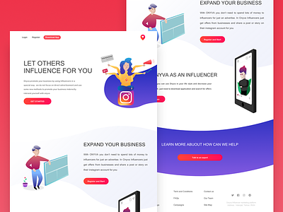 Another design for influencer marketing webpage branding character design graphic identity illustration influencer marketing influencers iphone landing page ui ux vector web website