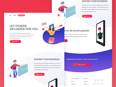 Another design for influencer marketing webpage