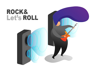 Rock and Roll character design digital art graphic guitar illustrate illustration illustration art illustrator rock and roll speaker speakers vector