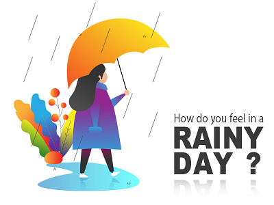 Rainyday character design digital digital 2d digital art illustraor illustrating illustration illustration design plant plant illustration rain rainy rainy day umbrella vector