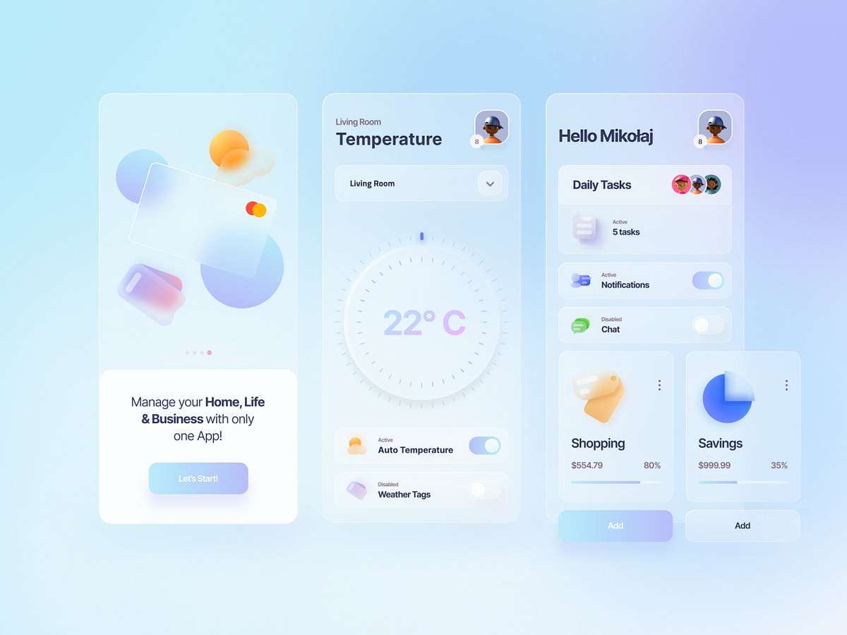 Smart Home Glassmorphism App By Mikołaj Gałęziowski 🌵 On Dribbble