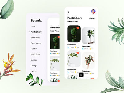 Botanic. Plants Library App 🌱 app best design challenge daily ui design flowers garden library plants ui ui ux ui design user interface ux