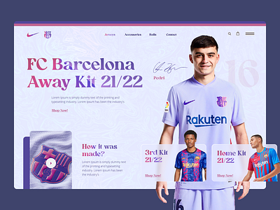 FC Barcelona Away Jersey Product Page Web Design barcelona football redesign soccer web web design webdesign