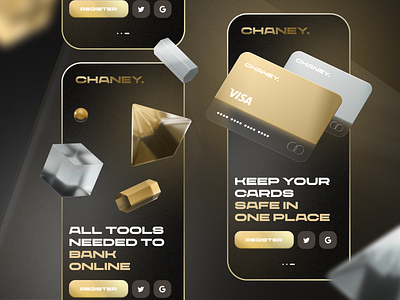 Gold & Silver Online Banking Onboarding gold mobile mobile design onboarding silver