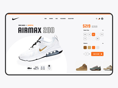 Nike Website Redesign Concept concept ecommerce grey nike nike air nike air max nike running redesign shoes shop sneakers store ui ui ux ui design user interface ux ui web web design website