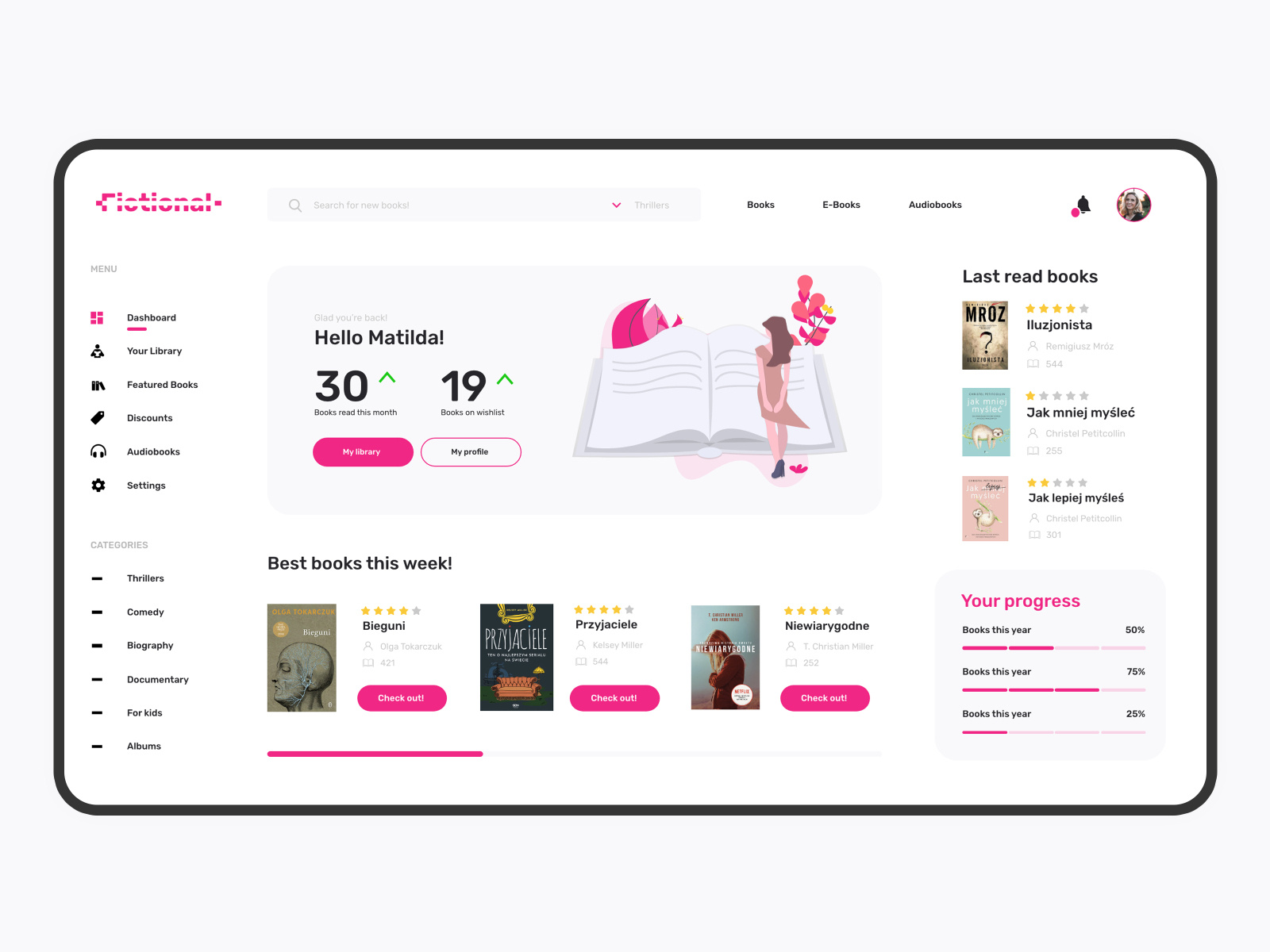 Daily UI 7 Online Library by Mikołaj Gałęziowski 🌵 on Dribbble