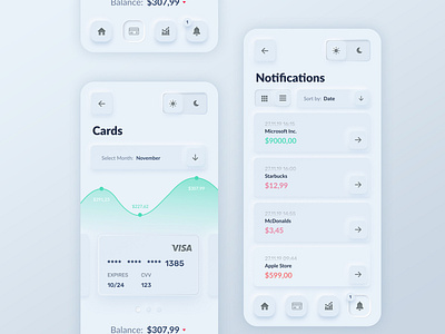 Skeuomorph Banking App Light Mode app app design application bank banking banking app best design credit card mobile mobile ui money skeumorphic skeumorphism skeuomorph skeuomorphic skeuomorphism ui ui ux ui design