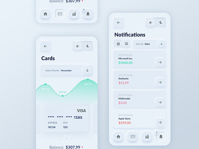 Skeuomorph Banking App Light Mode