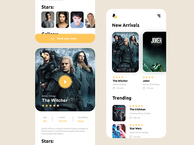 Daily UI #13 Cinema App app application best design booking challenge cinema cinema app daily daily ui joker mobile tickets ui ui ux ui design user interface ux witcher