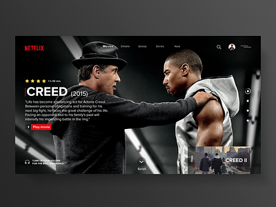 Website - Nexflix "Creed" branding design landing page ui ui design user interfaces ux ux design web website