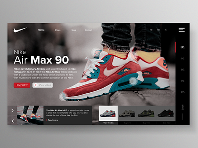 Website - Nike Air Max 90 landing ui useexperiencer userinterface ux website