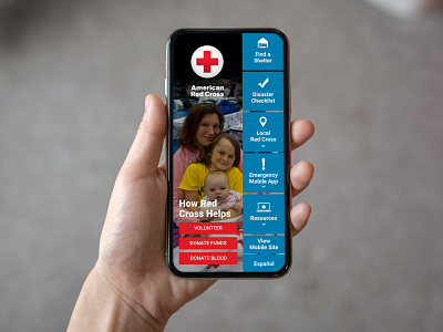 American Red Cross "Grey Sky" Disaster Relief Mobile Homepage design homepage lan landing page mobile ui uiux ux website