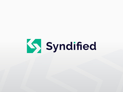 Syndified logo design brand branding content creative design e commerce identity logo logo design logotype mark mockup modern platform signage synchronize syndication tshirt vector