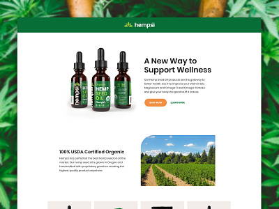 Hempsi Landing Page brand cannabis design green homepage landing page ui ux web web design website