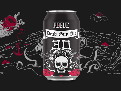 ROGUE Paint the Can Dead beer brand branding can craft beer dead design graphic design identity illustration label design packaging rogue vector
