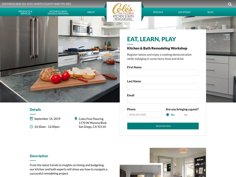 Landing Page Coles Fine Flooring By Mario On Dribbble