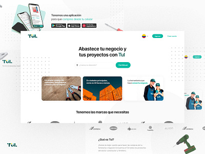 Ecomerce Web App Tul branding green products simple tools ui ux web white