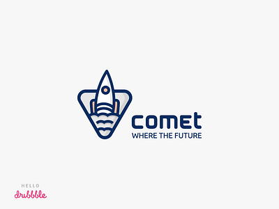 Comet logo comet dailylogochallenge flat icon identity logo rocket symbol vector