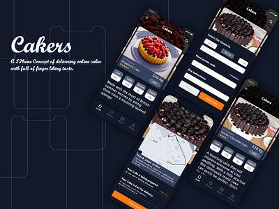 cake delivery_ IOS Concept cake cakes dark deliver delivery app delivery status dribbble ios ios 10 iphone iphone10 live trace mac ui