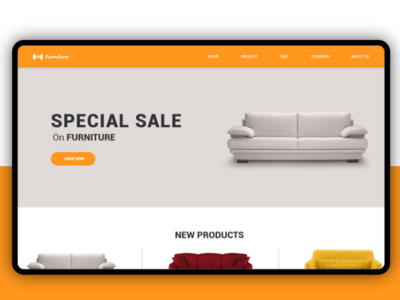 Landing Page design dribbble best shot furniture shop landing page landing page concept logo ui ui ux web design