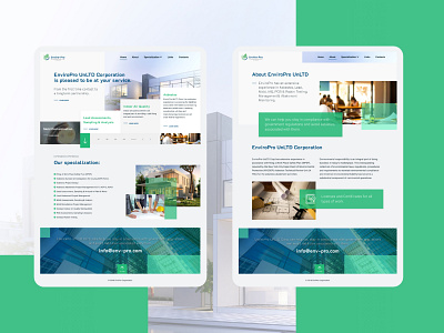 EnviroPro corporate website corporate website design ui ux web website