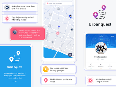 Urbanquest app: exciting way to discover a city. app design quest travel