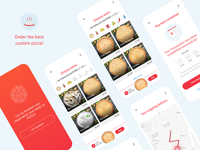 More screens for Custom Pizza delivery app