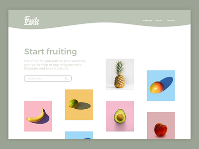 Daily UI - 03 Landing page daily 100 challenge daily ui daily ui 003 design fruit fruity landing design landing page landing page design search ui web web design