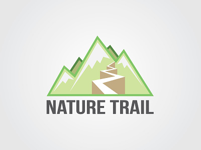 Nature Trail Logo brand flat green identity logo mountains nature