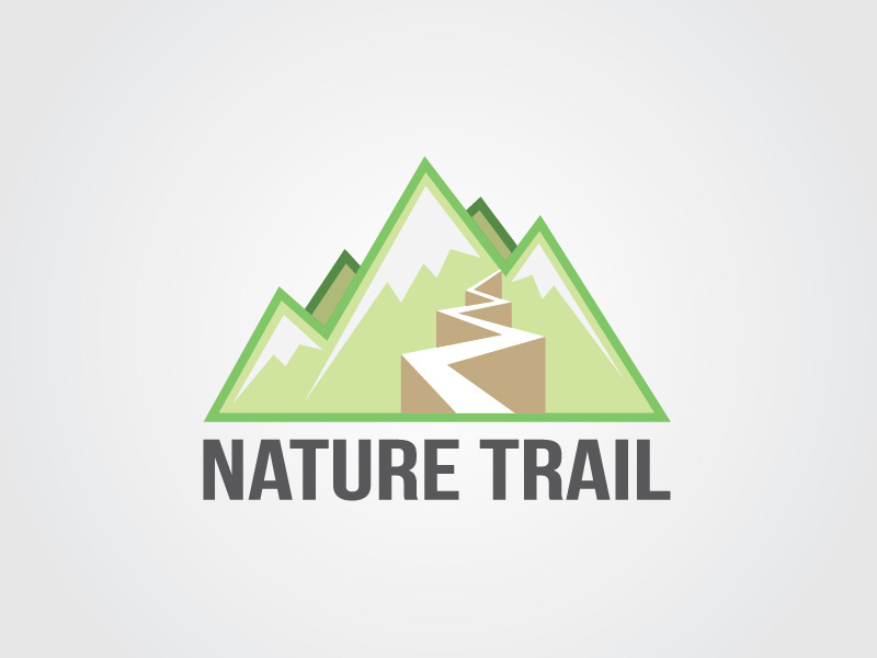 Nature Trail Logo logo brand identity flat green mountains nature