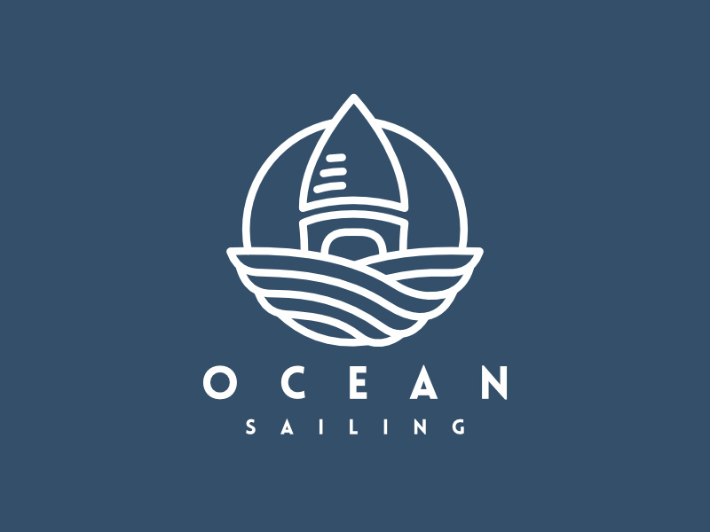 Ocean Sailing Logo logo for sale sailing ocean affinity designer branding illustration identity brand logo