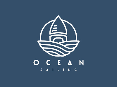 Ocean Sailing Logo affinity designer brand branding identity illustration logo logo for sale ocean sailing