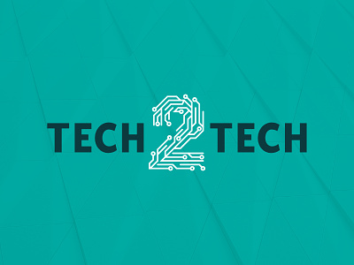 Tech2Tech Logo affinity designer blog brand branding business clean colorful design electronics flat identity illustration letter mark logo numbers online shop tech technology technology logo vector