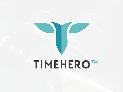 Timehero abstract batman brand branding business clean colorful concept design flat hero identity illustration letter mark logo logo design spartan time tracking turquoise vector