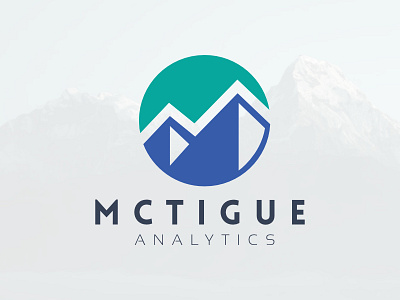 McTigue Analytics Logo analytics blue brand branding business charts design flat identity illustration letter mark logo mountains turqoise vector