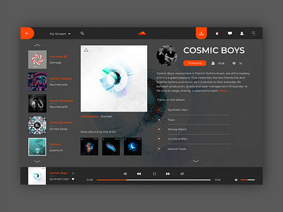 Soundcloud Music Concept concept design digital interface music typography ui user inteface ux web website
