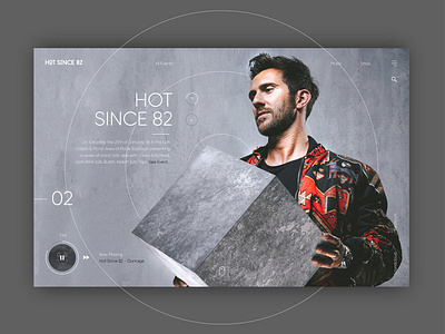 Hot Since 82 Music - Website Concept contrast design grey minimal music techno ui ux ux ui web website