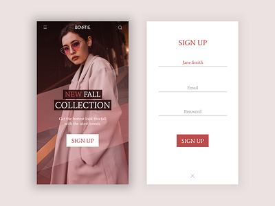 New Fall Collection - Sign Up app fashion model new collection sign up simple style