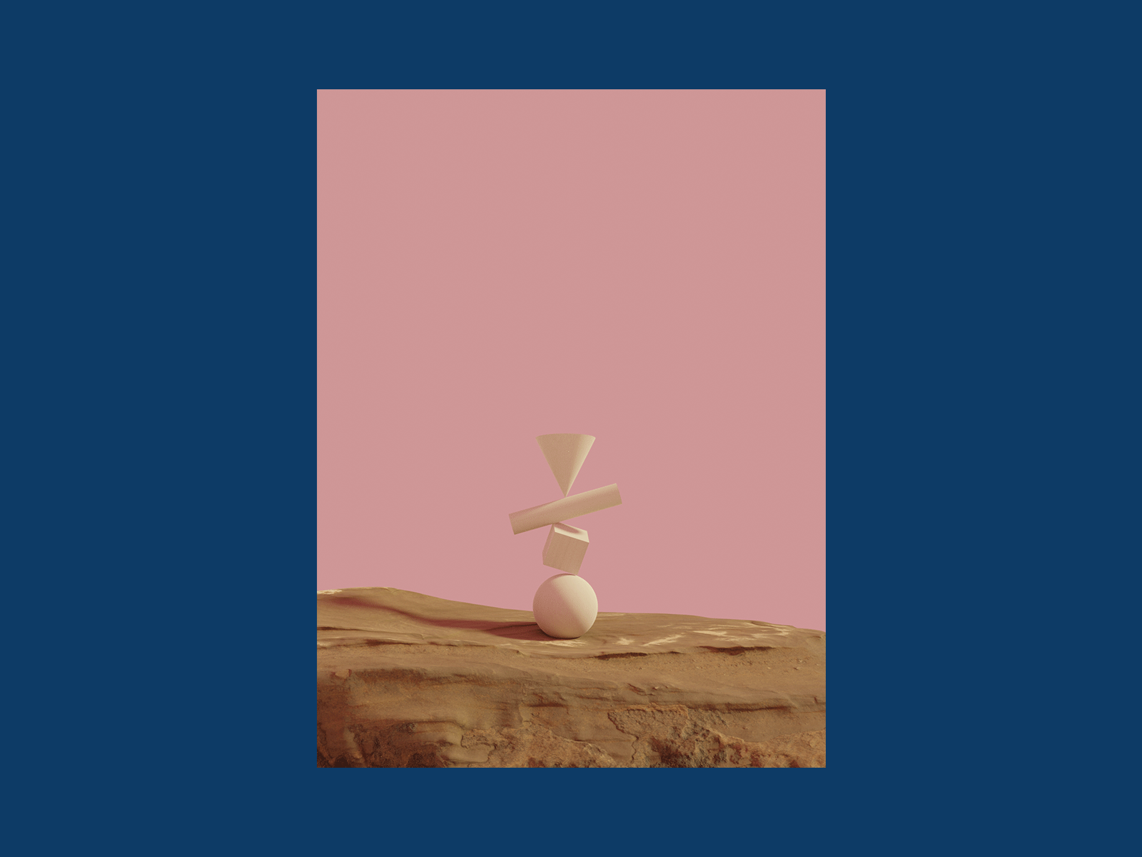 Totem | Visual manipulation #2 3d 3d art 3d artist abstract blender blender3d desert design illustration quixel terrain totem wood