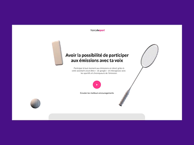 FranceTvSport | Promo Website 3d after effect animation concept design transition ui uidesign web website
