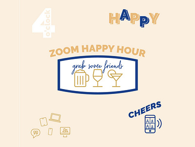 Zoom Happy Hour cheers design graphic design graphic series graphics happy hour icons inforgraphics invitation invite quarantine stayhome zoom