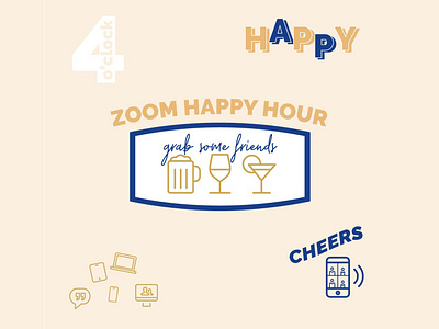 Zoom Happy Hour cheers design graphic design graphic series graphics happy hour icons inforgraphics invitation invite quarantine stayhome zoom