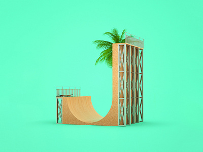 J for Jay Adams 36daysoftype 3d artwork cinema4d conceptual design illustration