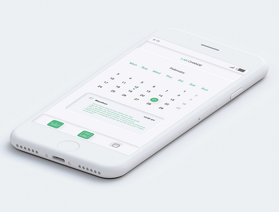 Calendar - I AM CHANGE animation app change flat green minimal motivation neomorphism ui design ux design