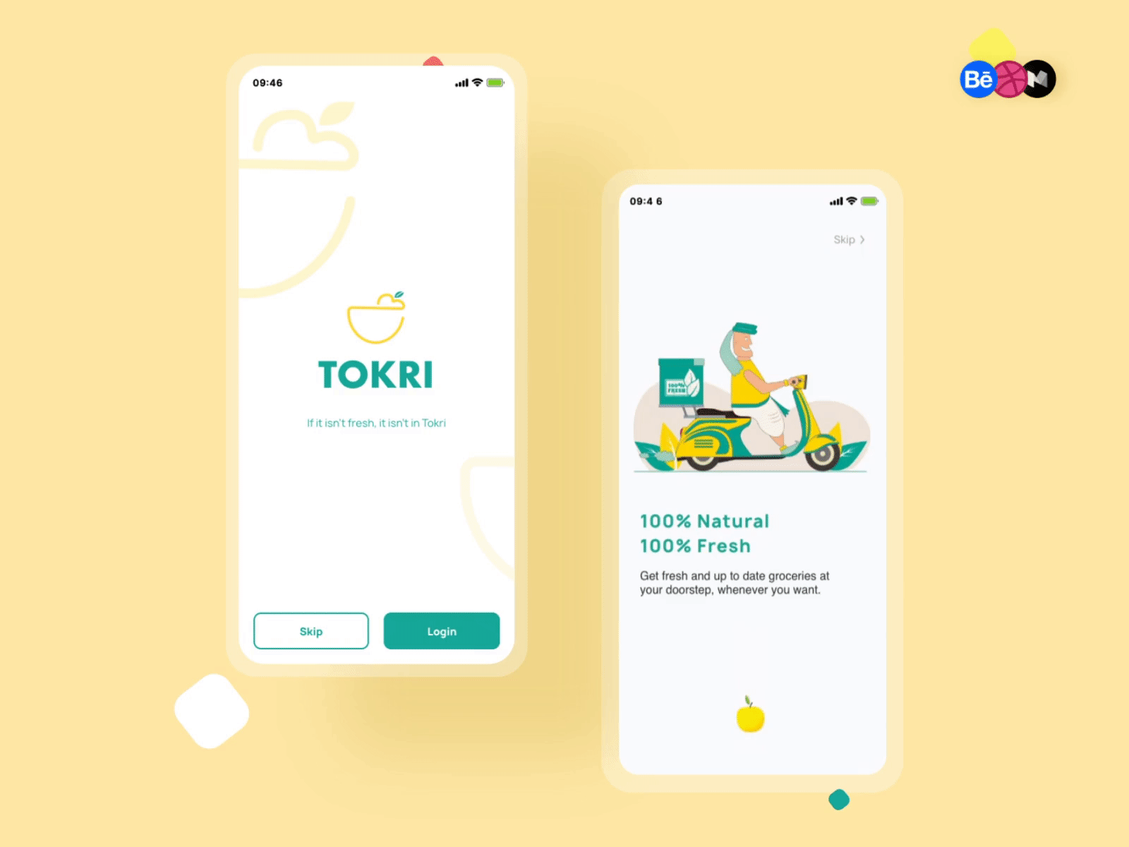 Tokri Launch screen, Onboarding animation app design app designer flat fruits green grocery grocery app grocery list grocery online groceryapp illustration logo onboarding tokri ui ui design uiux ux ux design