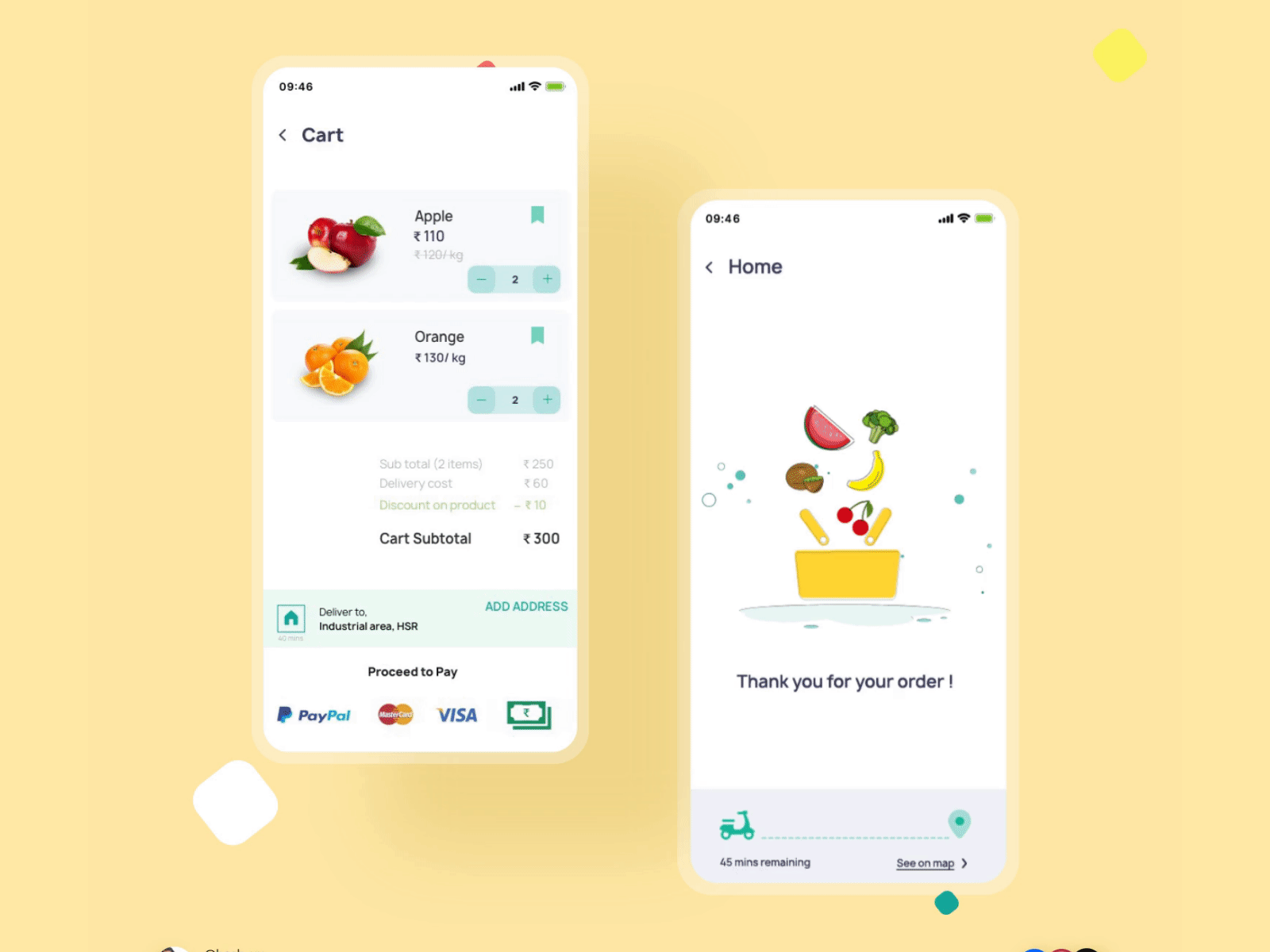 Tokri - Order page animation app covid design flat food food app fruits groceries grocery grocery app grocery list grocery online grocery store minimal ui ui design uiux ux ux design