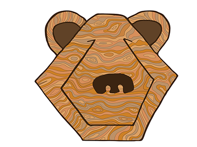 Bear Children's Library Logo bear draw library logo wood